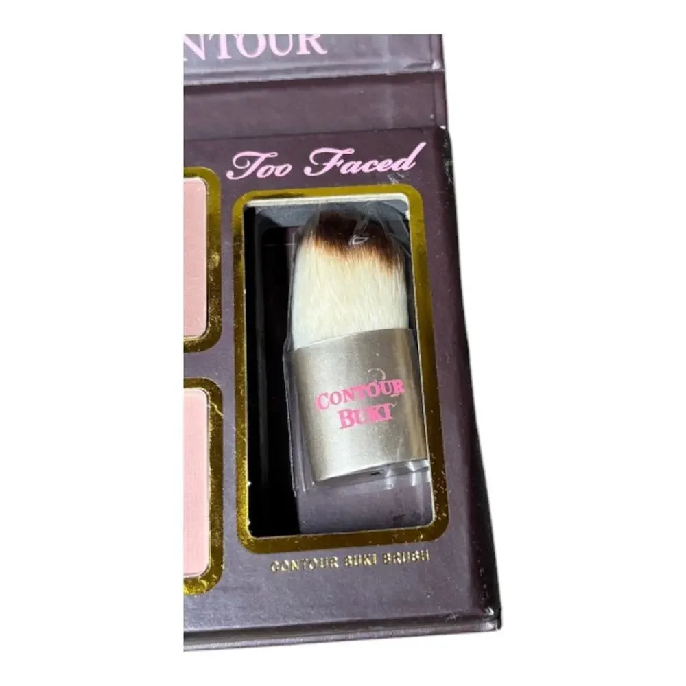 NIB Too Faced Cocoa Contour Highlight Palette Kabuki Brush free ship